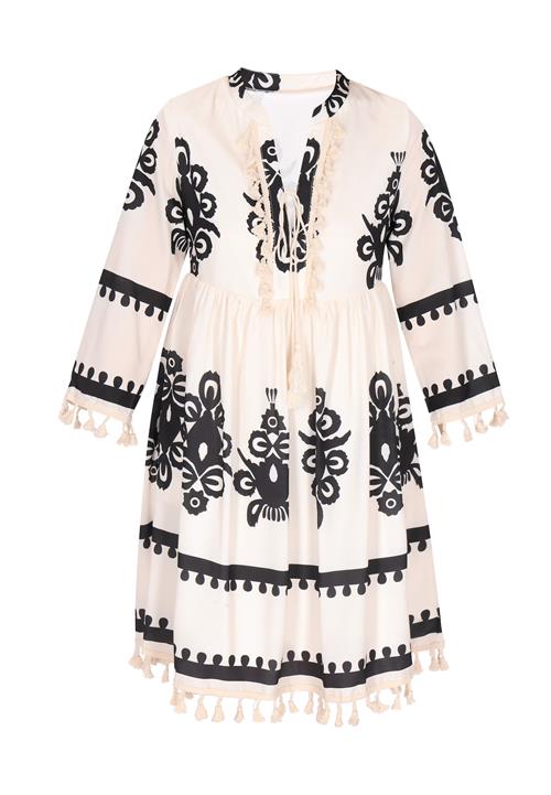 IZIA Kjole 'Ethno'  ecru / sort