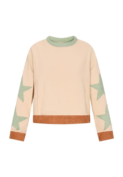 ebeeza Sweatshirt 'Comfortable'  beige / brun / pastelgrøn