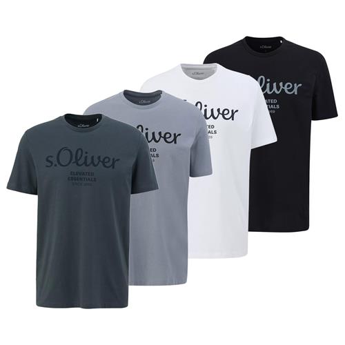 s.Oliver Bluser & t-shirts  røggrå / petroleum / sort / hvid