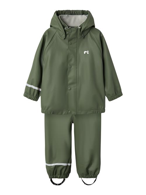 NAME IT Funktionsjakkesæt 'DRY10'  lysegrå / mørkegrøn