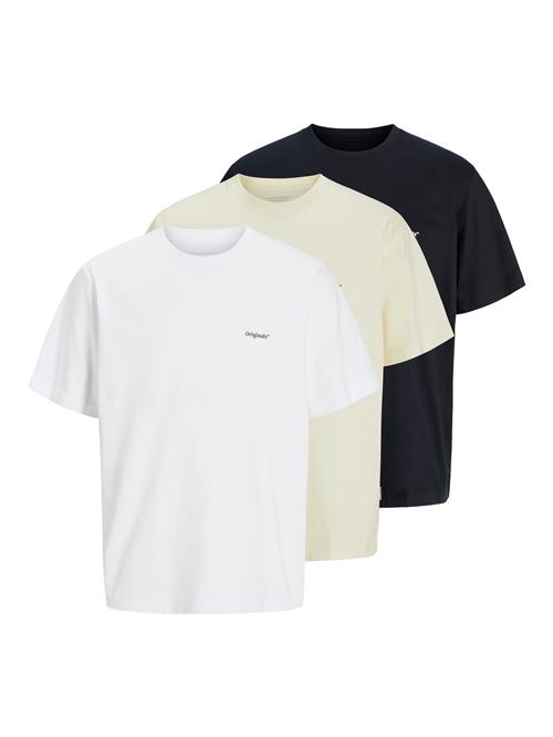 JACK & JONES Bluser & t-shirts 'JORPAROS EASTERSKETCH'  champagne / blandingsfarvet / sort / hvid