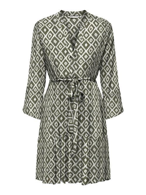 ONLY Kjole 'ONLClemmentine'  mørkegrøn / offwhite