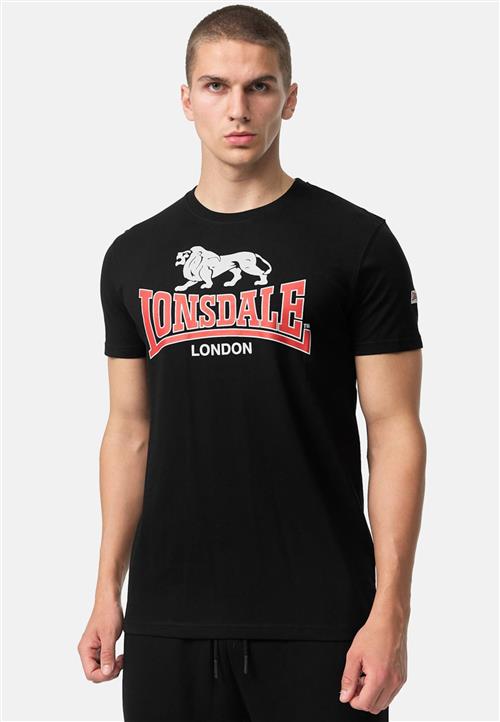 LONSDALE Bluser & t-shirts 'Cromane'  lysegrå / knaldrød / sort