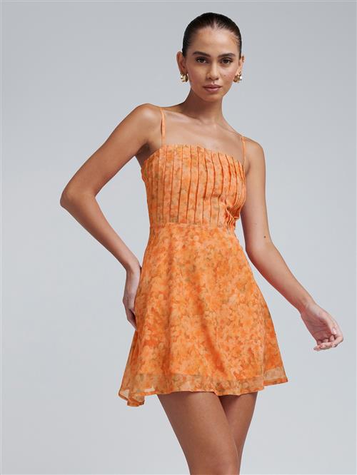 BWLDR Kjole 'Alias'  mørkegrøn / orange / fersken / mørkeorange