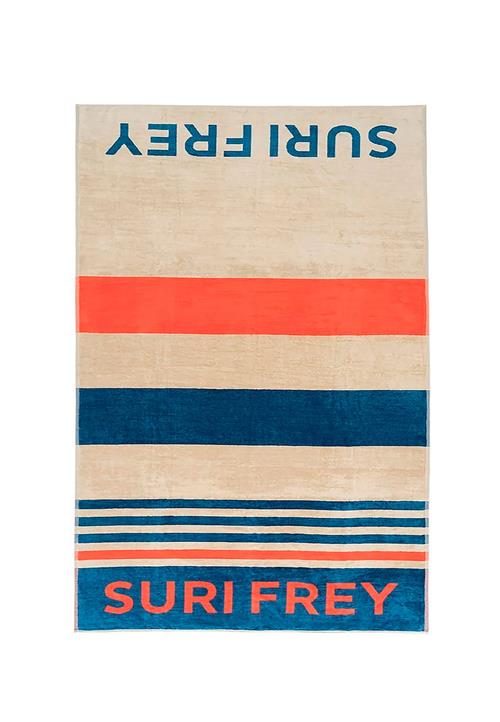 Suri Frey Strandhåndklæde 'Freyday'  sand / mørkeblå / mørkeorange