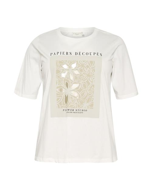 KAFFE CURVE Shirts 'Fiona'  beige / mørkebeige / sort / hvid