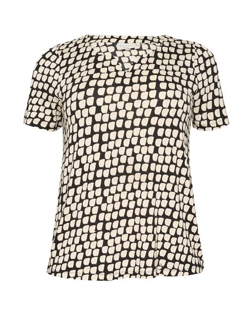 KAFFE CURVE Shirts 'Mella'  beige / elfenben / sort