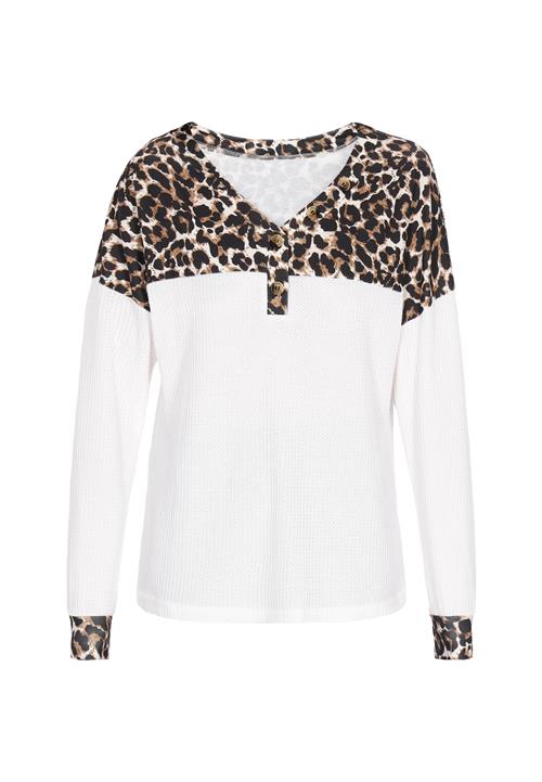 faina Bluse  brun / sort / hvid