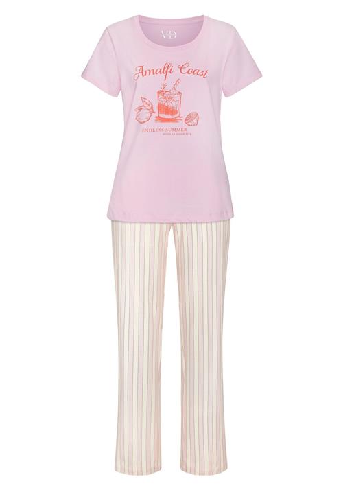 VIVANCE Pyjamas  mørkeorange / lyserød / pastelpink / offwhite