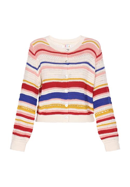 IZIA Cardigan  royalblå / honning / mørkerød / offwhite