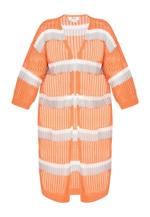 usha FESTIVAL Cardigan 'Fashion Look'  grå / orange / hvid