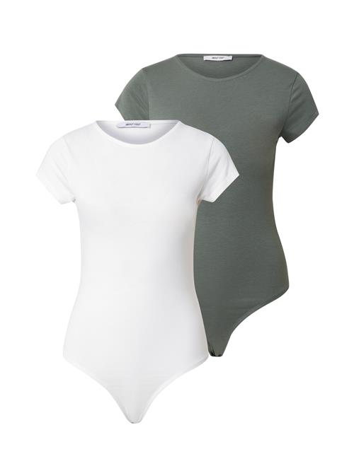 ABOUT YOU Shirtbody 'Ellinor'  mørkegrøn / hvid