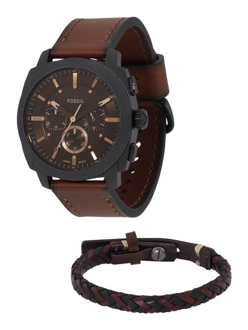 FOSSIL Analogt ur 'MACHINE'  mørkebrun / sort