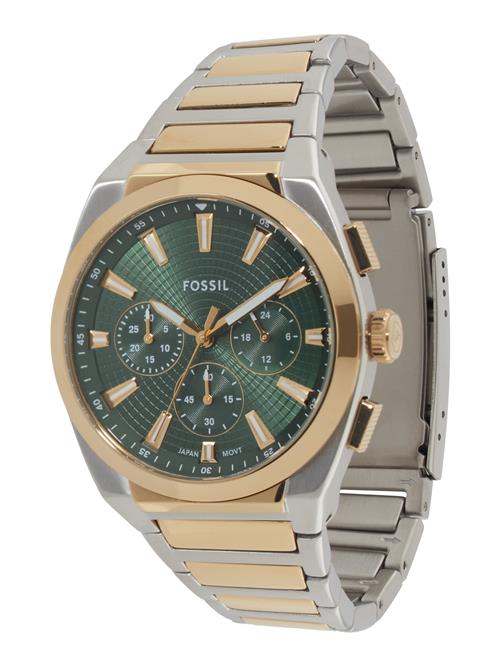 FOSSIL Analogt ur 'Everett'  guld / mørkegrøn / sølv