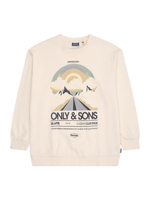 Only & Sons Junior Sweatshirt 'OSJROAD'  creme / sand / marin / mint