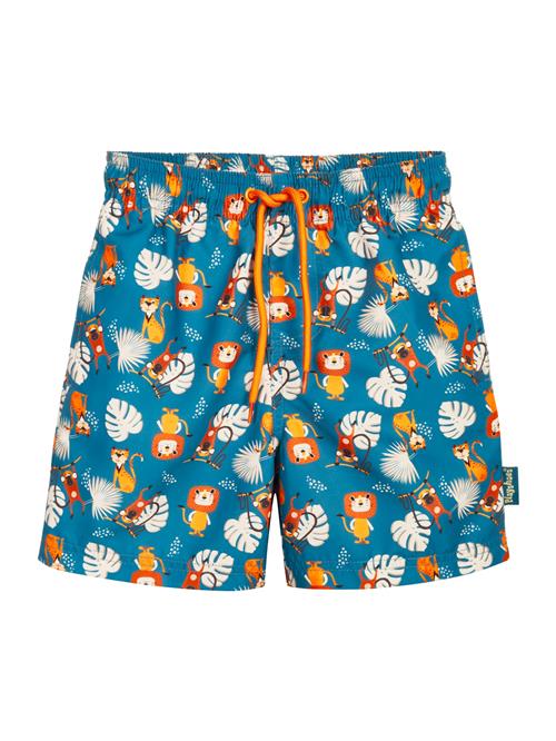 PLAYSHOES Badeshorts 'Dschungel'  ecru / petroleum / orange