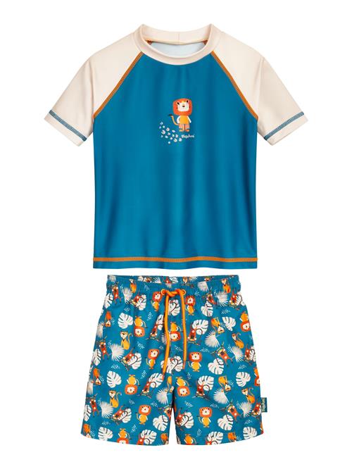 PLAYSHOES UV-beskyttelse  lysebeige / petroleum / orange / hvid