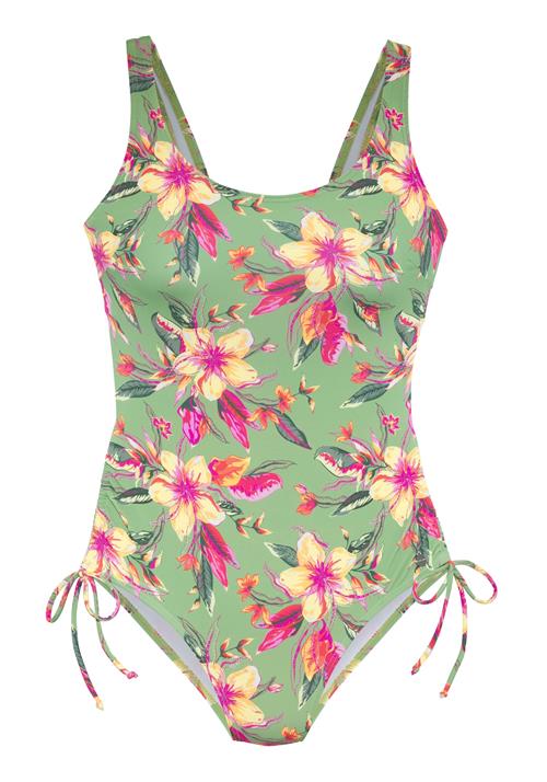 LASCANA Badedragt 'Malia'  jade / lysegrøn / orange / pink
