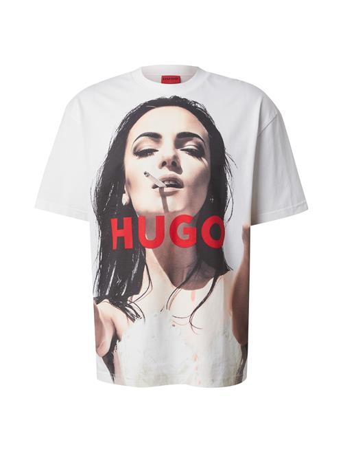 HUGO Bluser & t-shirts 'Duwedie'  beige / rød / sort / hvid