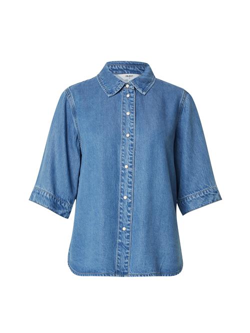 OBJECT Bluse 'Frame'  blue denim