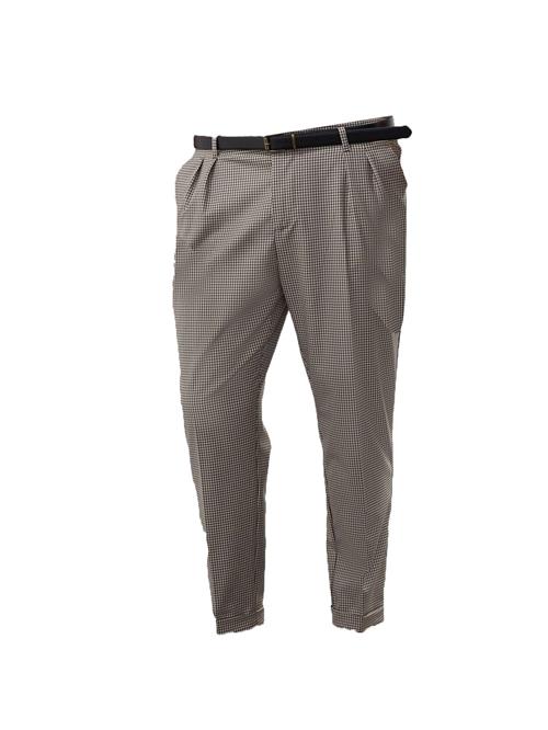 Antioch Bukser med lægfolder  mørkebeige / sort / hvid