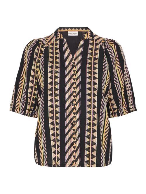 PULZ Jeans Bluse 'LEZIA'  gul / sort