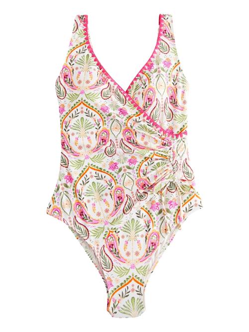 Next Badedragt  gran / lysegrøn / mørk pink / hvid