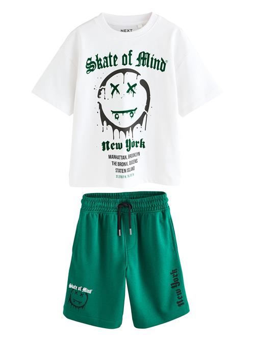 Next Sæt  mørkegrøn / sort / hvid