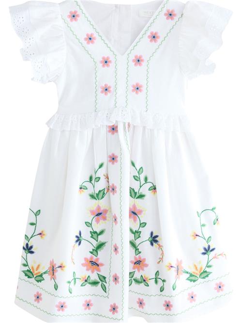 Next Kjole  grøn / pink / hvid