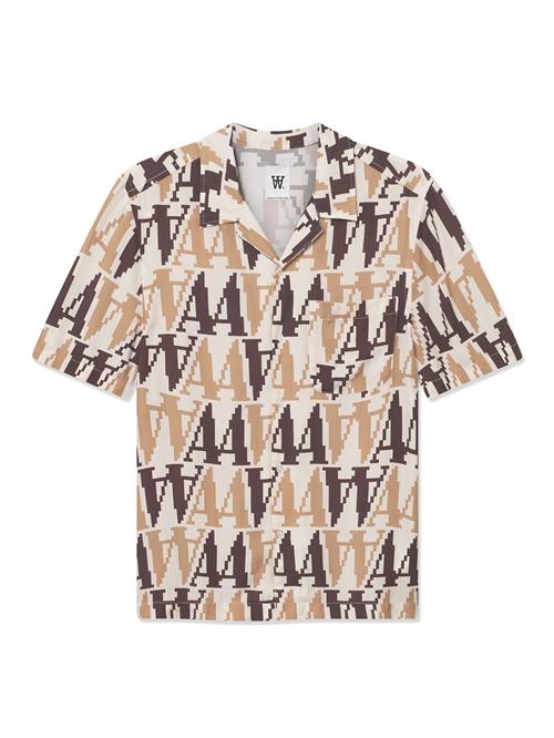 WOOD WOOD Skjorte 'Noa Bit'  camel / mørkebrun / uldhvid