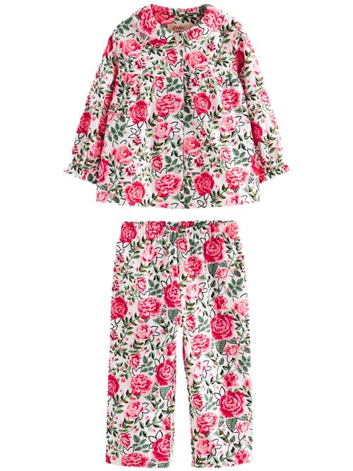 Next Sæt  creme / mørkegrøn / hindbær / gammelrosa