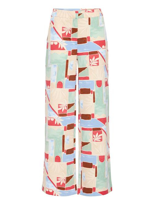 ICHI Bukser 'Kate'  lysebeige / lyseblå / brun / pastelgrøn