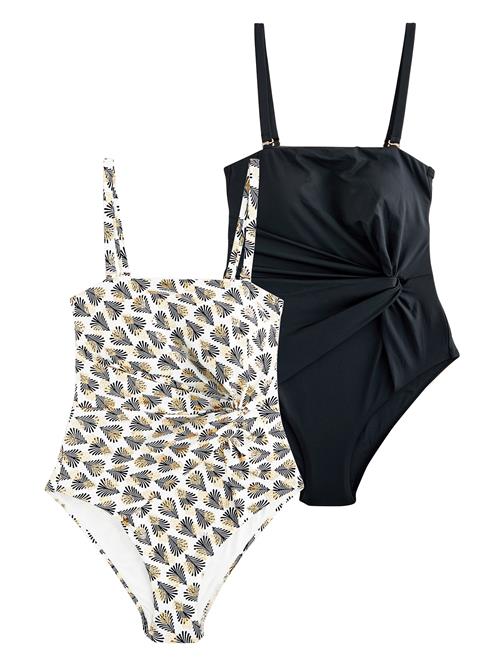 Next Formgivende badedragt  beige / guld / sort