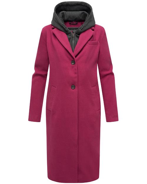 NAVAHOO Overgangsfrakke 'Kekstraum 14'  mørkegrå / kirsebærsrød