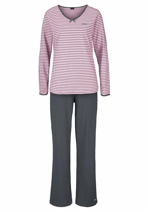 H.I.S Pyjamas  mørkegrå / lyserød