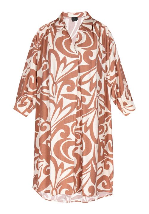 DreiMaster Klassik Blusekjole  beige / ecru / mørkebeige / lysebrun