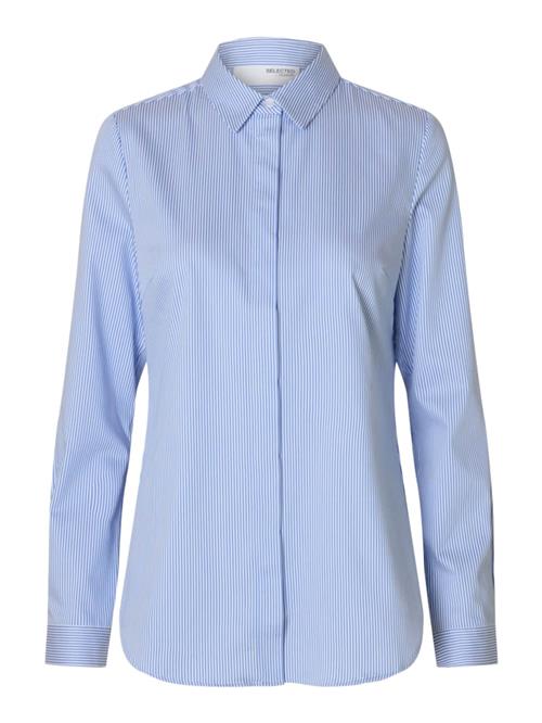 SELECTED Bluse 'ROMIE'  lyseblå / hvid