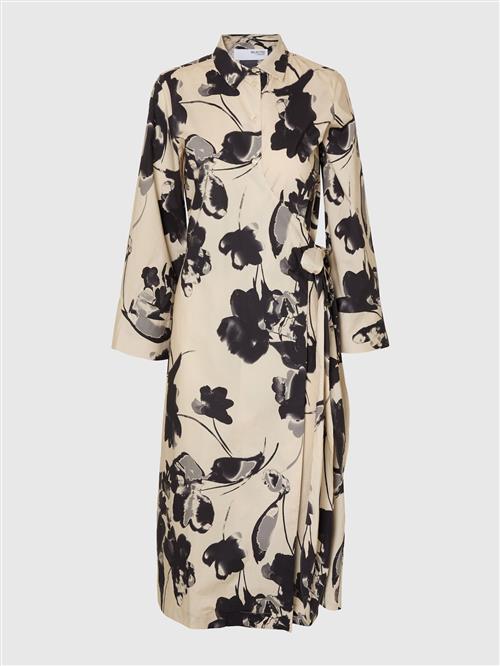 SELECTED Blusekjole  greige / mørkegrå / sort