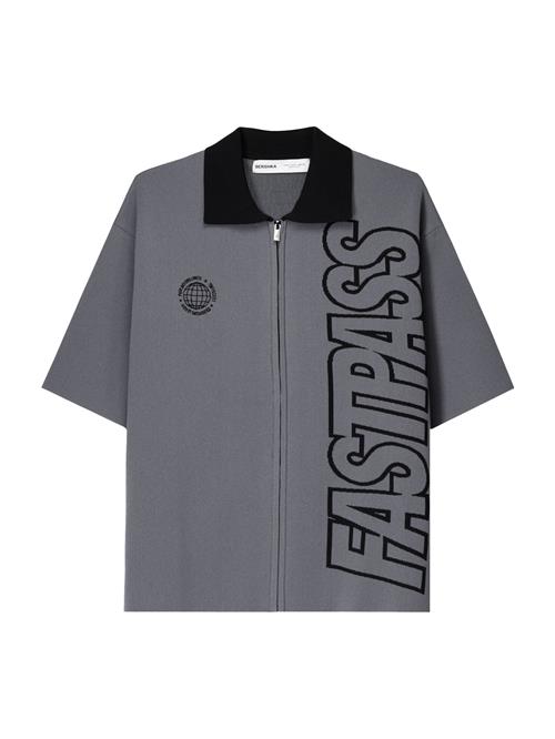 Bershka Cardigan  grå / sort