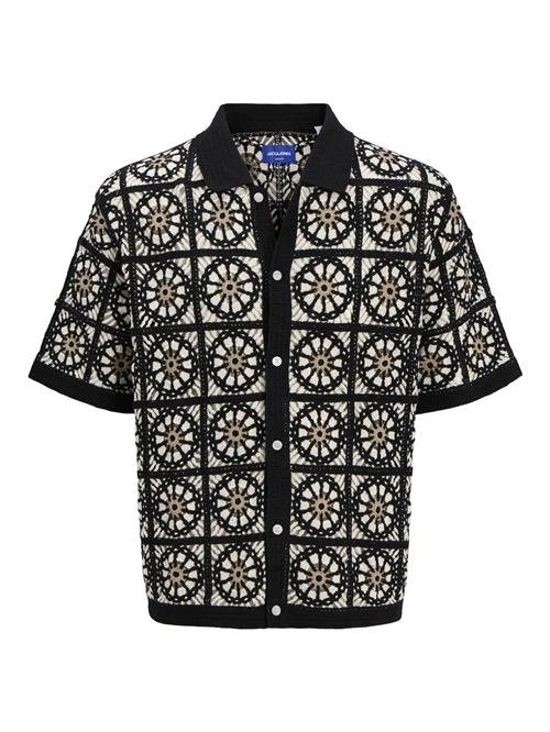 JACK & JONES Cardigan 'JORCARTAGENA'  beige / sort / hvid