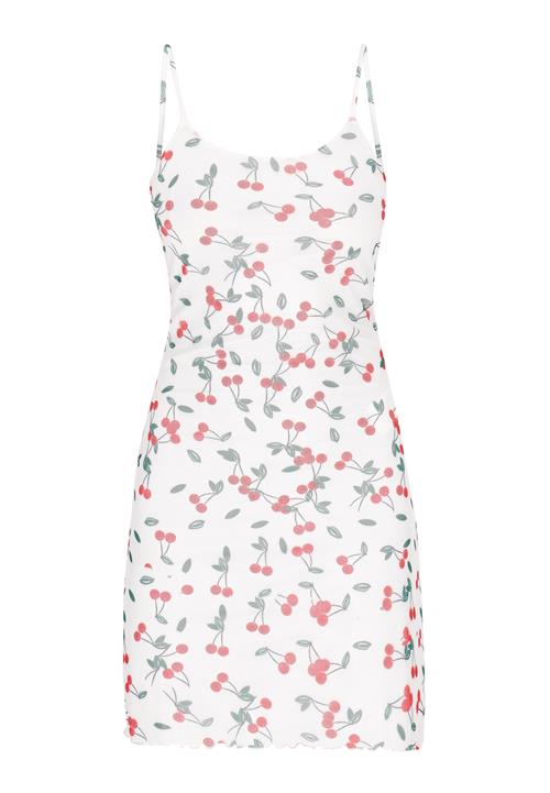 MYMO Sommerkjole 'Spring Summer'  græsgrøn / kirsebærsrød / hvid