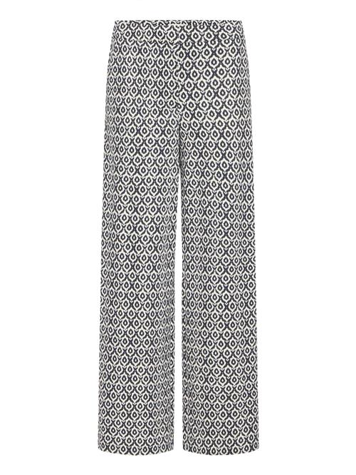 ICHI Bukser 'Kate'  mørkeblå / hvid