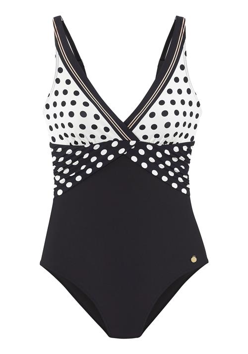 LASCANA Badedragt  ecru / laks / sort