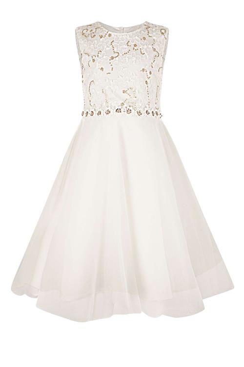 happy girls Kjole  guld / transparent / hvid