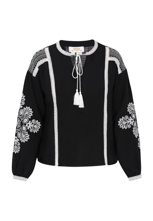usha FESTIVAL Bluse 'Spring Summer'  sort / hvid