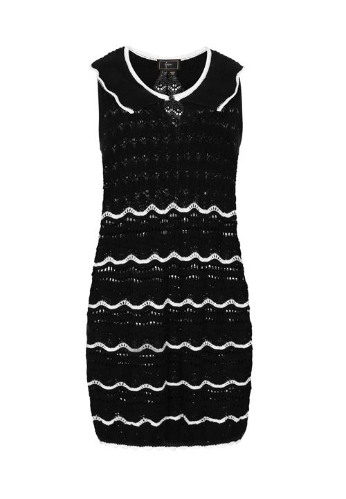 faina Strikkjole 'Fashion Look'  sort / hvid