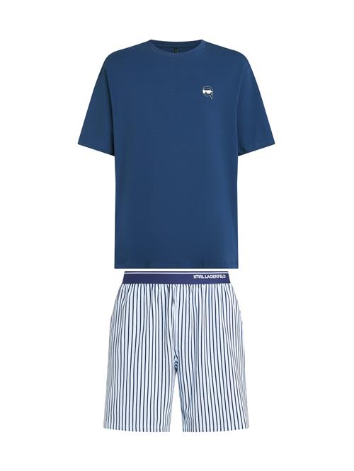 Karl Lagerfeld Pyjamas kort 'Ikon'  mørkeblå / hvid