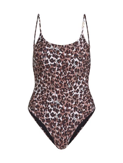 Karl Lagerfeld Badedragt  kastaniebrun / mørkebrun / sort / hvid