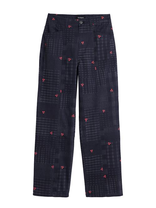 Desigual Bukser  mørkegrøn / kirsebærsrød / sort / hvid