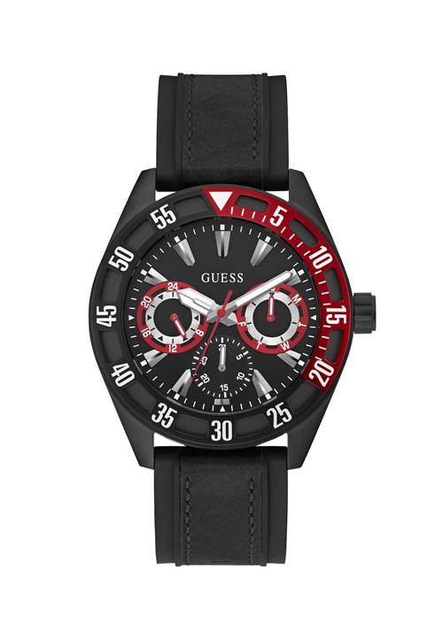 GUESS Analogt ur ' LETTERMAN '  rød / sort